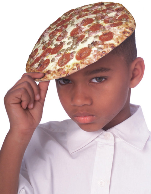 wtf pizza hat on kid