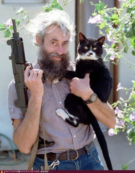 guy and cat