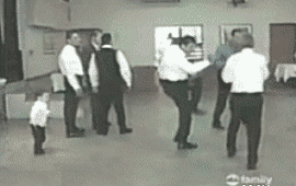 Kid Gets Kicked While Dancing